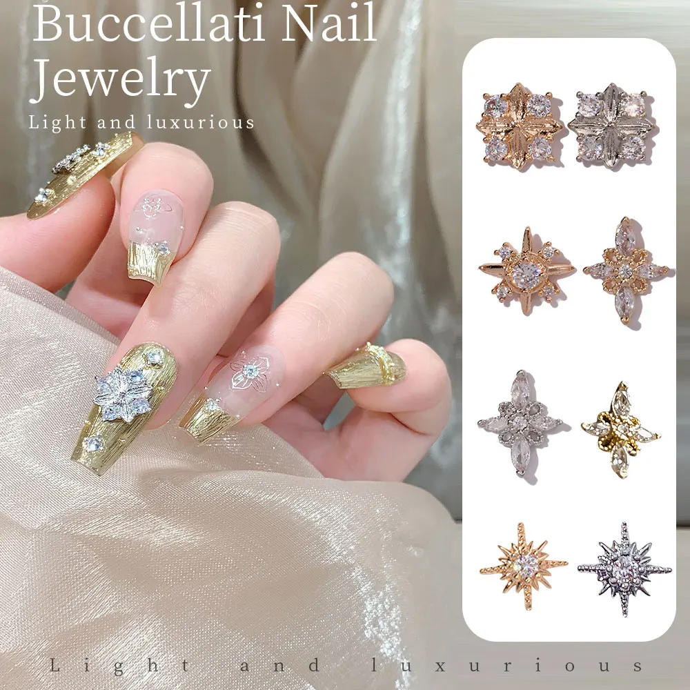 1PC 3D Legierung Stern Zirkon Nagel Charme Silber/Gold Strass Nail art Dekor für Gel Polnisch Cat Eye maniküre Party DIY Nagel Design