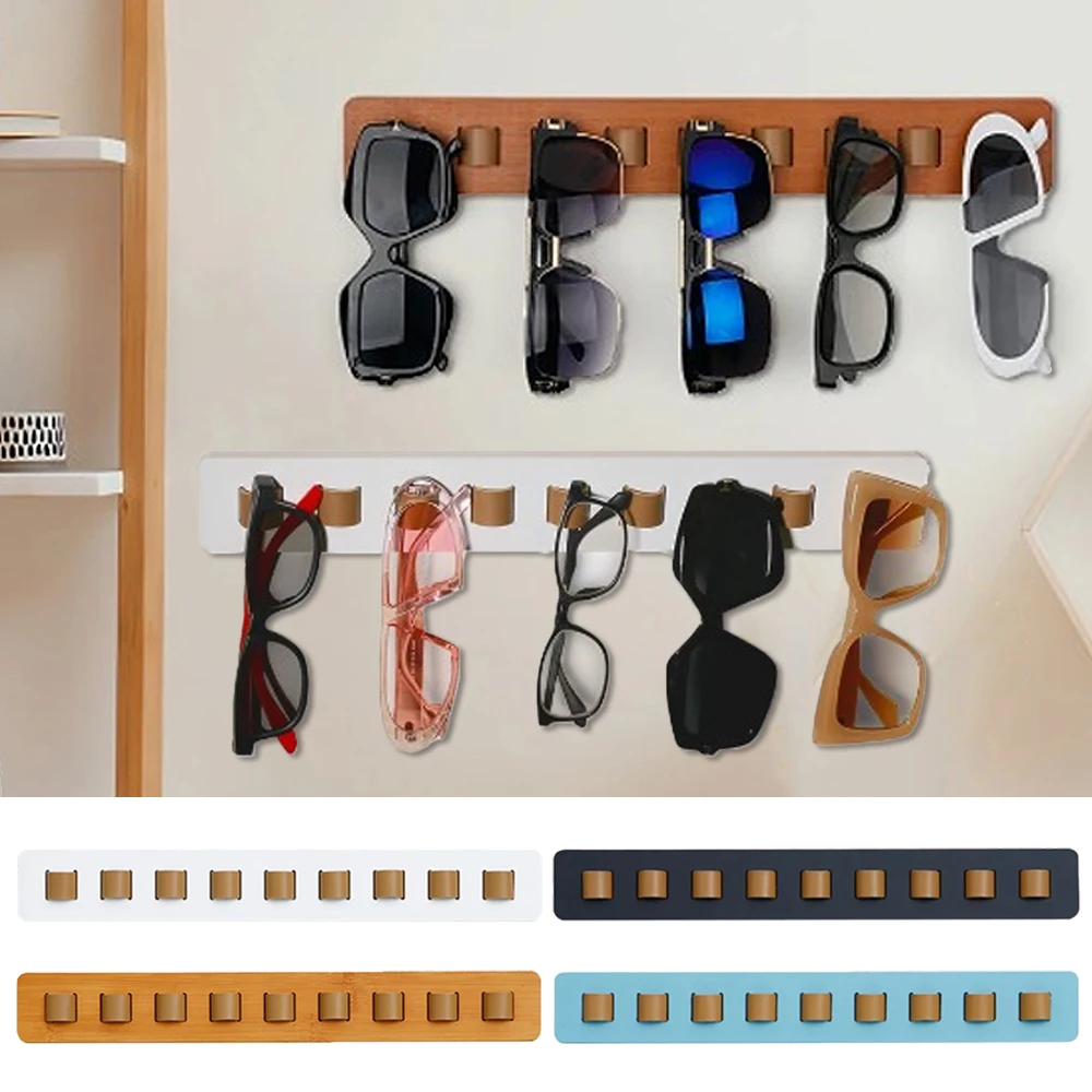 

Household Sunglasses Storage Rack Glasses Display 9 Slots Wall Mounted Eyeglass Rack Wooden Eyeglass Storage Rack 벽선반 Wall Shelf