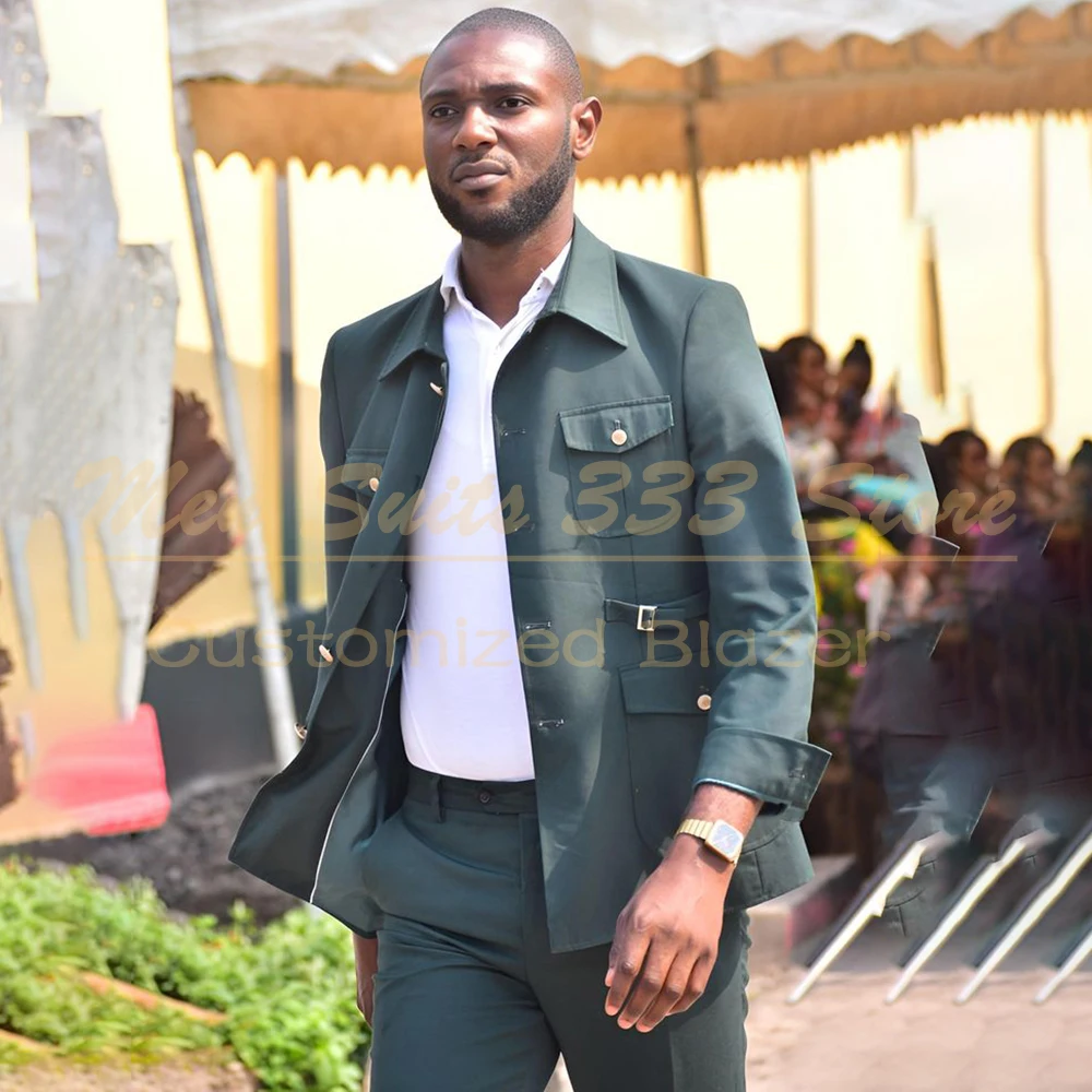 

Fashion Men's Suits Elegant Single Breasted Stand Lapel Slim Fit Male Clothing Customzied 2 Piece Jacket Pants Costume Homme