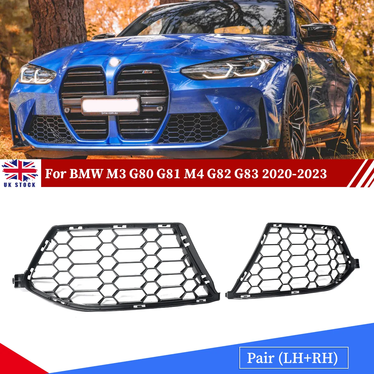 

Замена для 51118069439 Для BMW G80 G81 M3 G82 G83 M4 Передний бампер Воздухозаборник Противотуманные фары Решетки 2021 2022 2023 2024 2025