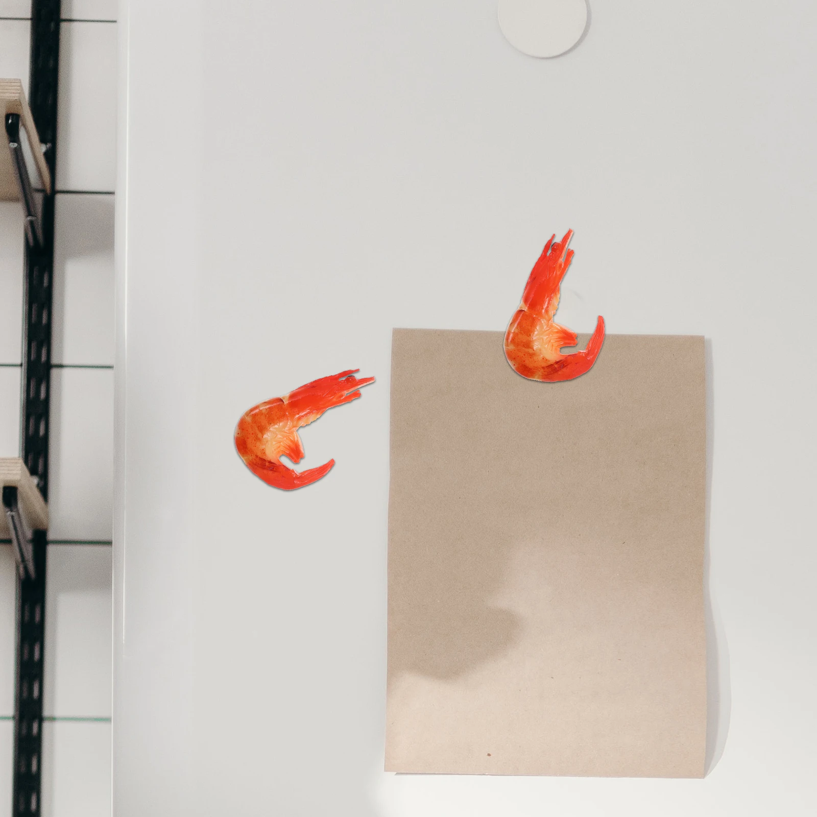 

2 Pcs Fridge Magnet Magnets Cute Shrimp Refrigerator -dimensional Refrigeratior Pvc Office Decoration