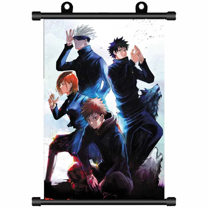 Jujutsu Kaisen Wall Painting Gojo Satoru Poster Fushiguro Megumi Wallpaper Anime Peripheral Knotweed Hisahito Mural Exhibition