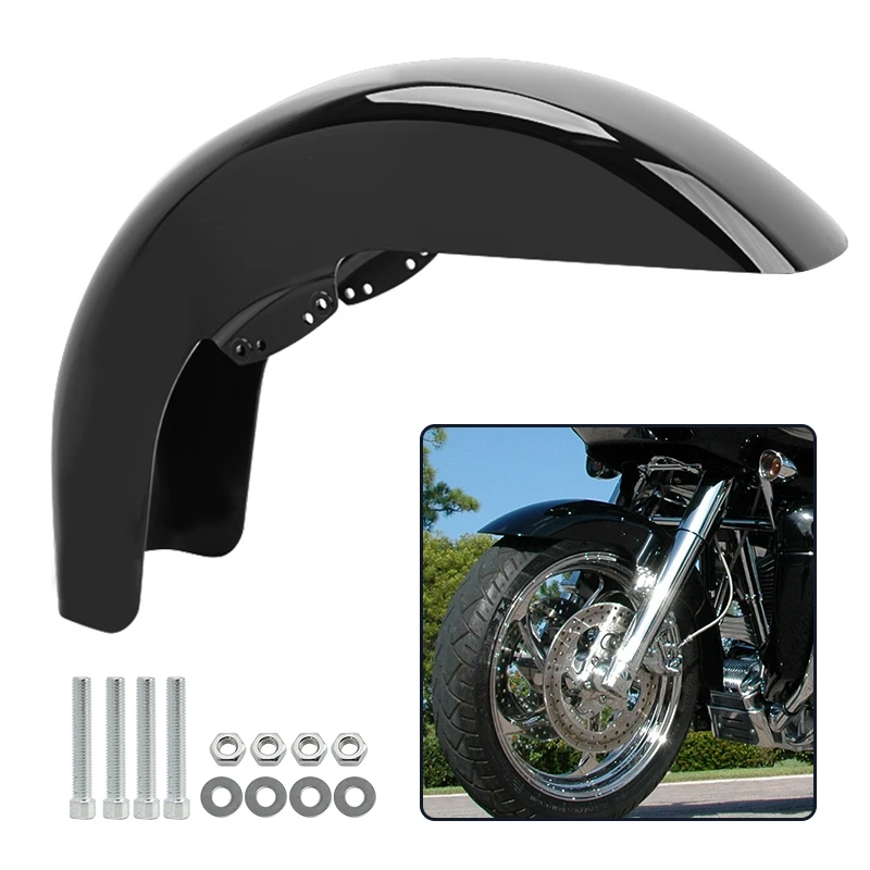 

Motorcycle Gloss Black Front Fender Mudguard For Harley Touring Road King Electra Glide Street Road King Glide Ultra 2014-up