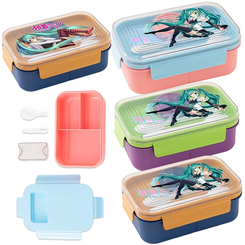 Hatsune Miku Anime boîte à déjeuner bureau jour des employés scellé avec vaisselle four à micro-ondes boîte à repas dessin animé Bento boîte à déjeuner domestique