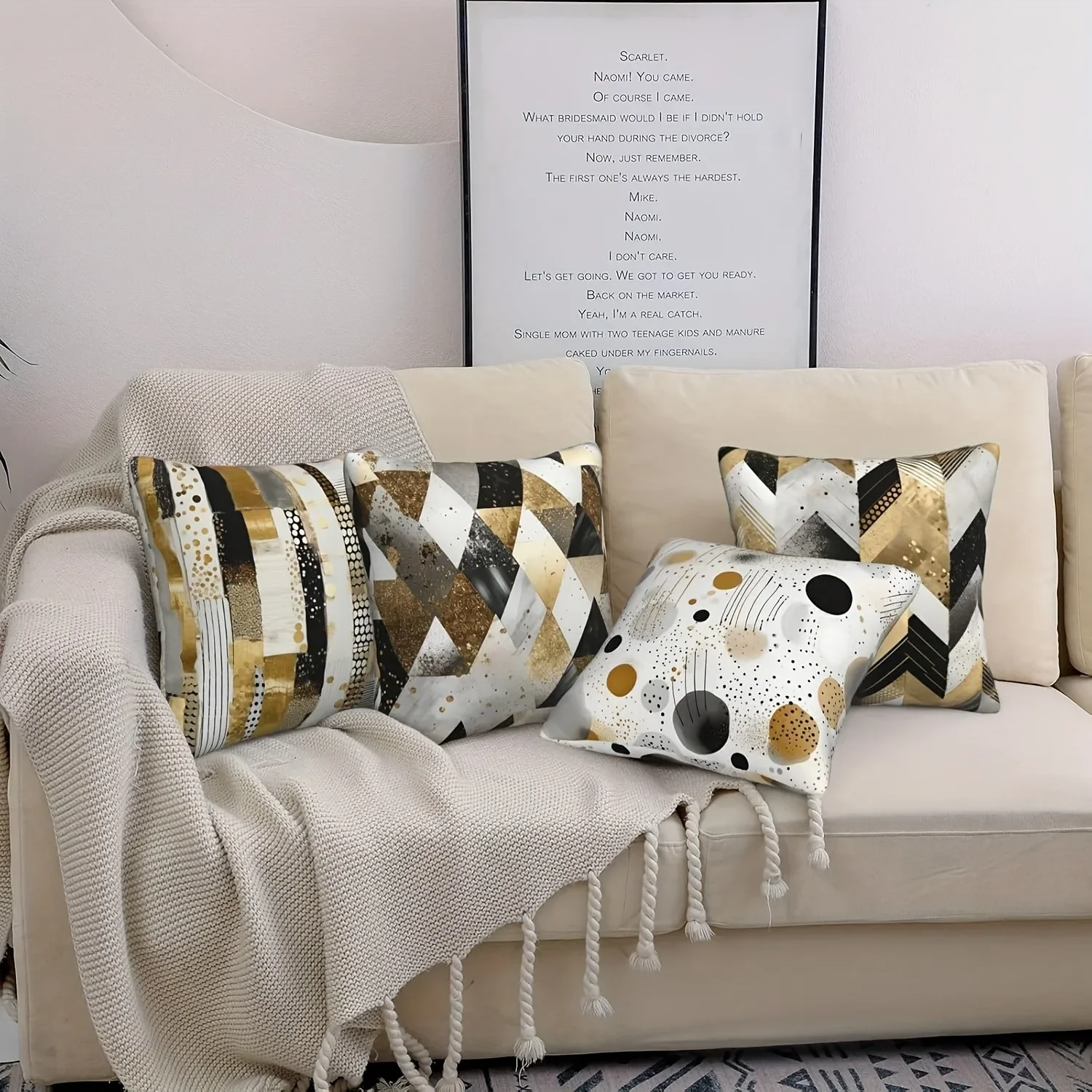 

4 шт., наволочка с геометрическим рисунком в современном стиле, подходит для дивана, автомобиля, спальни, декоративная наволочка, наволочка