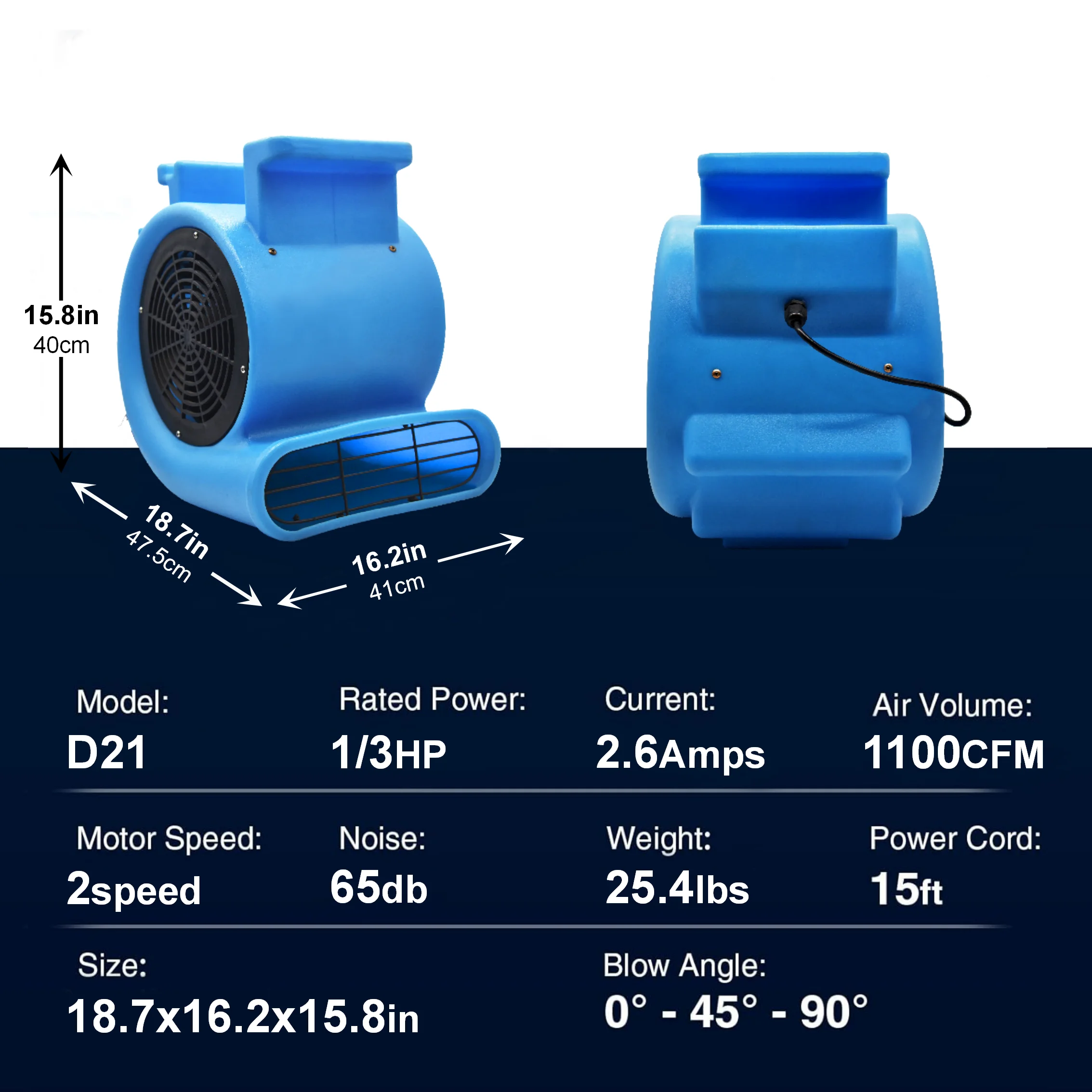 Asciugatrice da pavimento per lavanderia con ventilatore centrifugo elettrico ad alta pressione 1/2HP con lame in plastica Asciugatrice per lavatrice da pavimento industriale