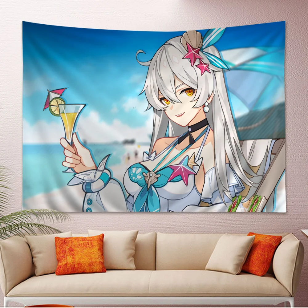 Honkai Impact Hippie Wandbehang Wandteppiche böhmische Wandteppiche Mandala ins Wohnkultur