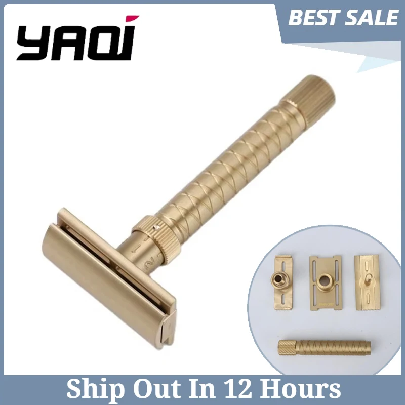 

Yaqi New 100% Brass Material Adjustable The Final Cut - Brass V2 Safety Razor For Mens Professional Face Clearance Safety Razor