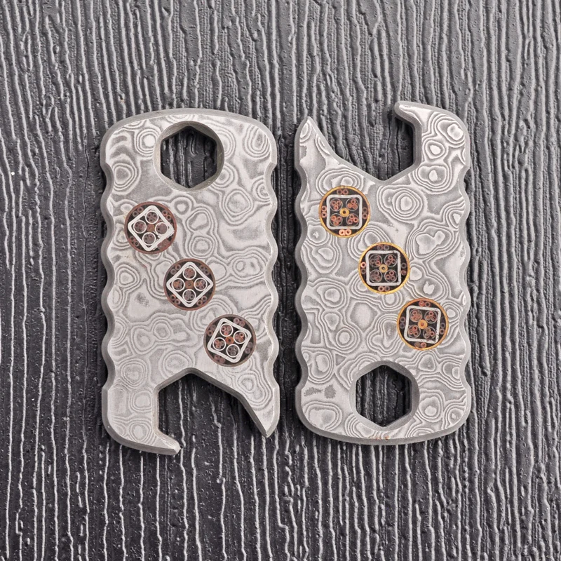 New arrival 1 piece Damascus steel dog tag outdoor tool tag