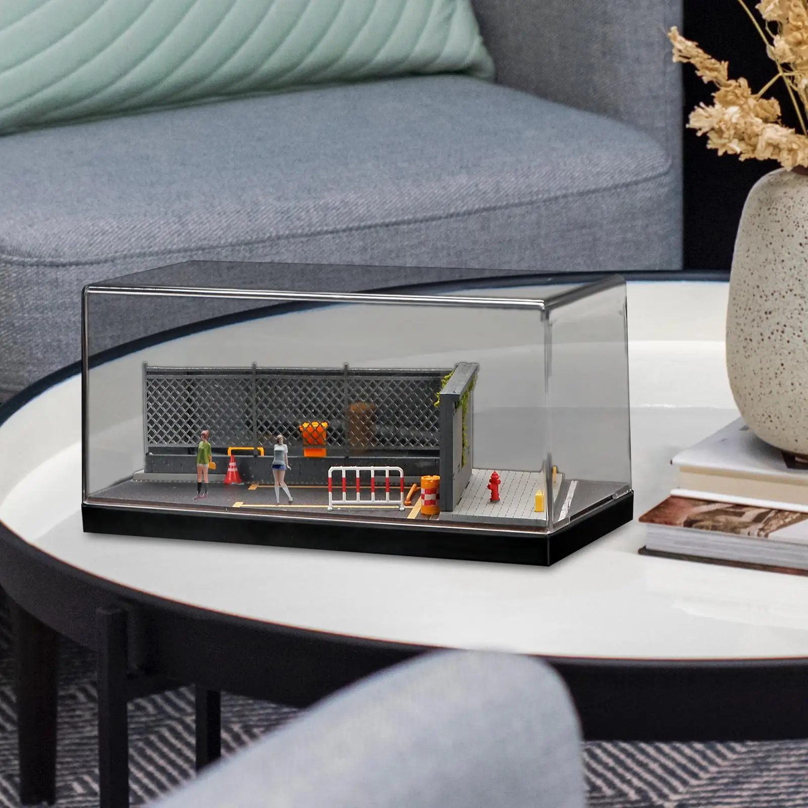 

1/64 витрина для парковки, литой под давлением автомобиль, гараж, реалистичная имитация, декоративная модель автомобиля из сплава, подставка для игрушек