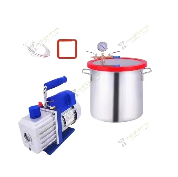 3 Gallon 12L Stainless Steel Vacuum Degassing Chamber Vacuum Defoaming Barrel for Silicone Resin AB Adhesive 25x25CM Acrylic Lid