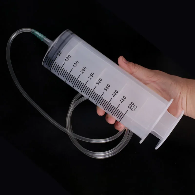 Reusable Plastic Syringe Large Capacity 100ML 550ML Measuring 1M Hose For Pet Feeder Hydroponics Pump Oil Glue Car Repair Tools