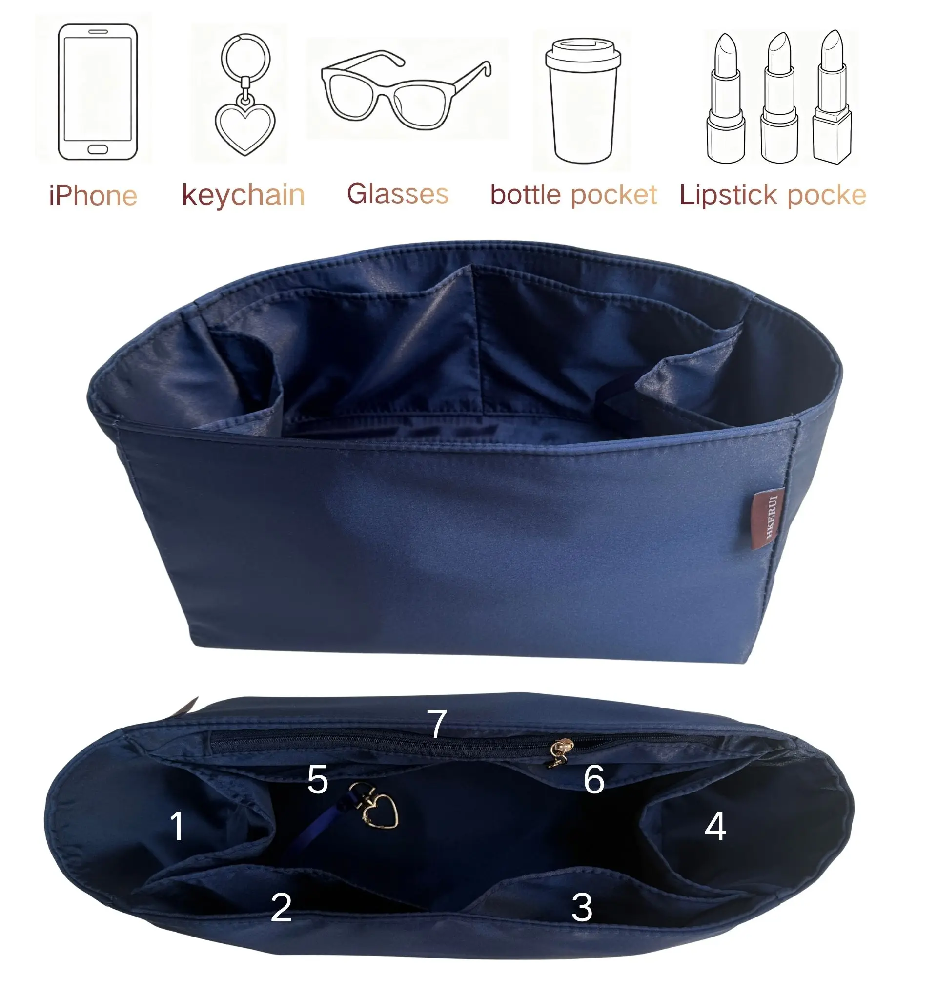 Purse Organizer Brooklyn 28 Insert Bags Premium sikly Makeup Handbag Organize Inner Purse Luxury Bags Shapers