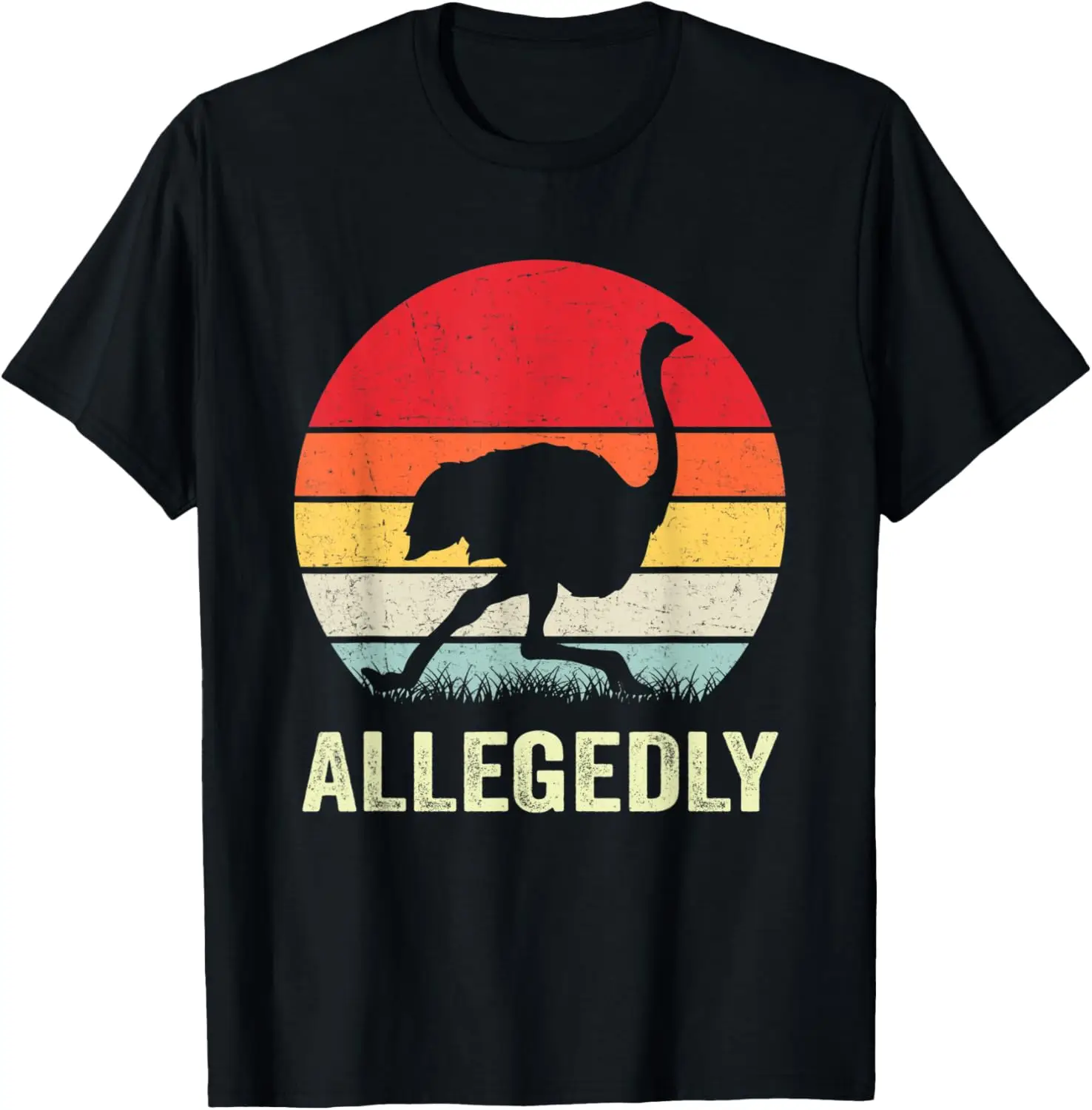 يعتقد أن قميص النعامة خمر الرجعية مضحك عشاق النعامة تي شيرت