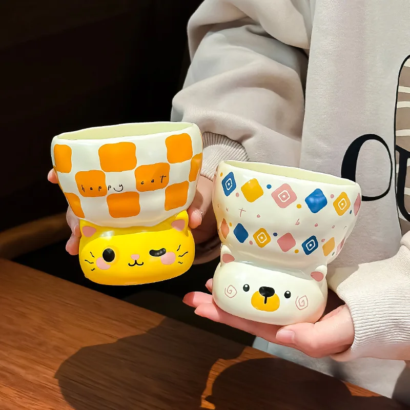 Taza de cerámica, taza de animales bonita para regalo de cumpleaños, tazas de café originales, tazas de cerveza, vasos, té de Navidad, barra divertida personalizada