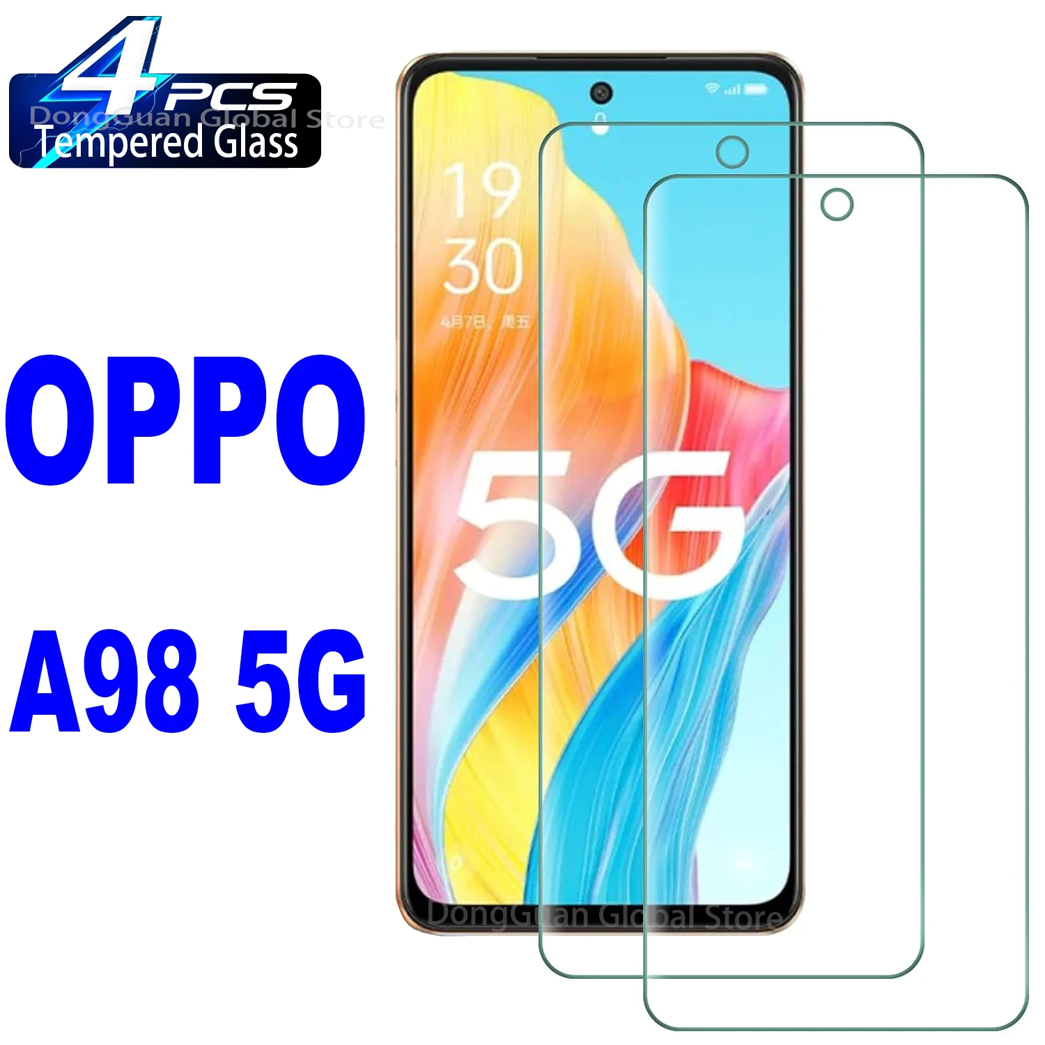 

2/4Pcs 9H Tempered Glass Film For OPPO A98 5G HD Screen Protector Glass