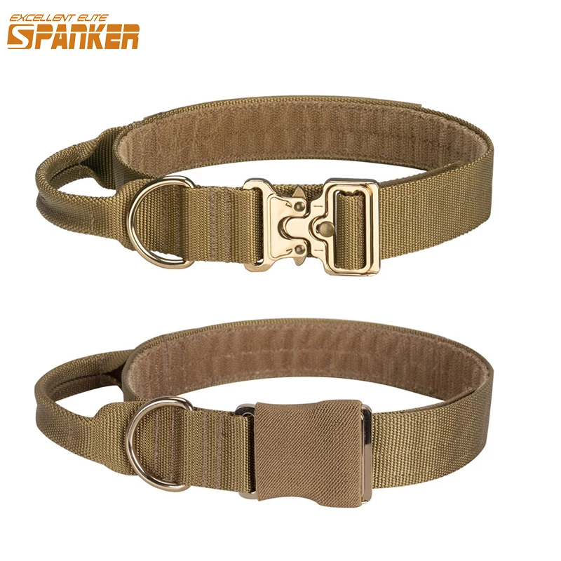 

EXCELLENT ELITE SPANKER Tactical Dog Collar Training Outdoor Dogs Collars Durable Nylon Adjustable For Golden Retriever GSD