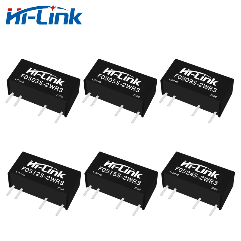 Hi-Link Mini Factory 10pcs/lot F0503/05/09/12/15/24S-2WR3 2W 3.3V/5V/9V/12V/15V/24V DC DC Converter Power Supply Module