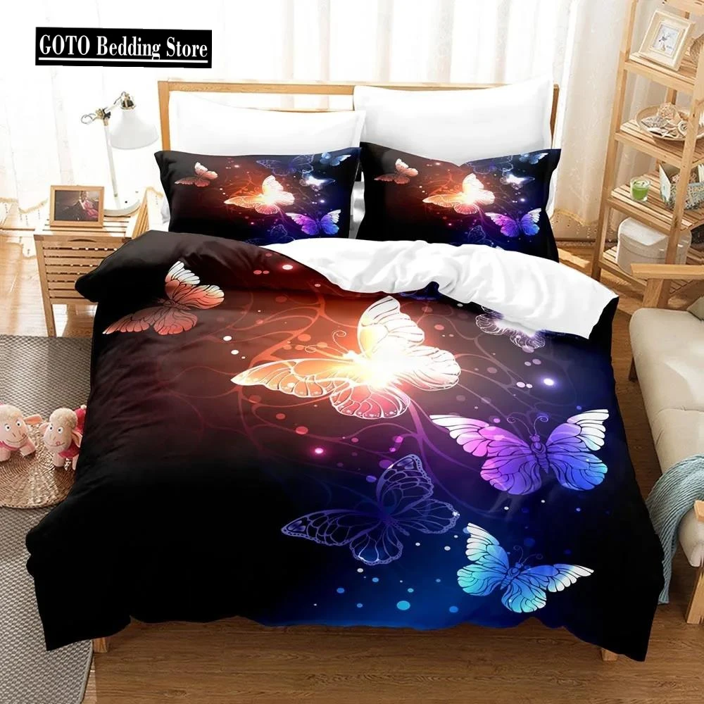 

Dream Butterfly Bed Duvets for Single Beds Free Shipping Print Insect Series Comforter Bedding Sets Luxury 2/3pcs Mainland China