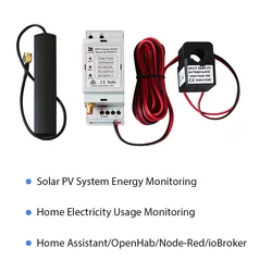 Medidor de energía bidireccional monofásico WiFi, mqtt,150A, carril Din, asistente del hogar, openHAB,Zabbix,Solar PV,CE,RCM,modbus tcp/rtu