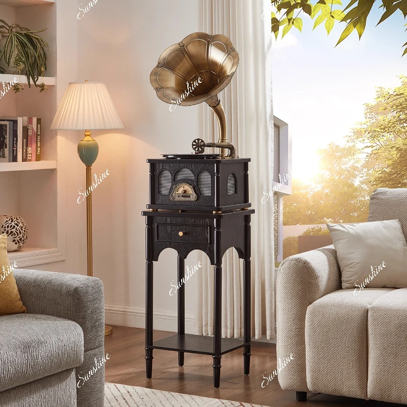 

Medieval phonograph, retro vinyl record player, floor-to-ceiling living room decorative ornament