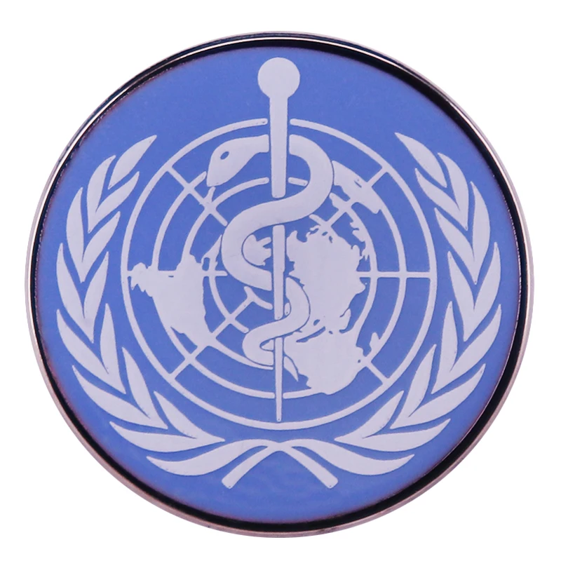 World Health Organization Logo Enamel Pin Badge Backpack Decoration Jewelry Otaku Gift