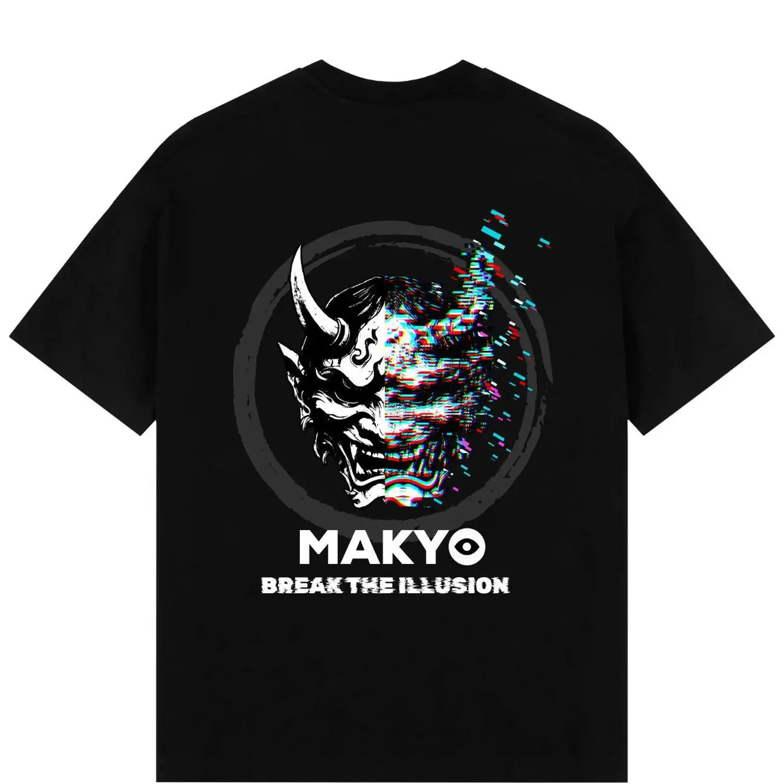 Break the Glitch Black T shirt vintage Washed homme Casual Stylish Slightly streetwear fashion Versatile designer clothes