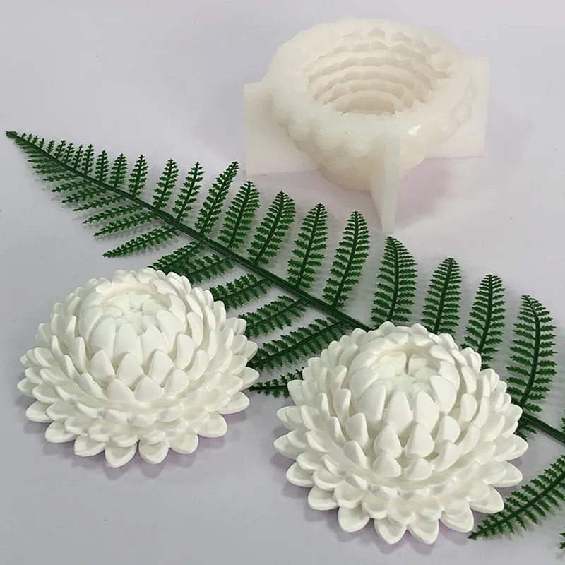 2024 New 3D Lotus candle silicone mold Blooms Lotus flower Aromatherapy Gypsum mould Resin mold cake molds DIY Desk Decor