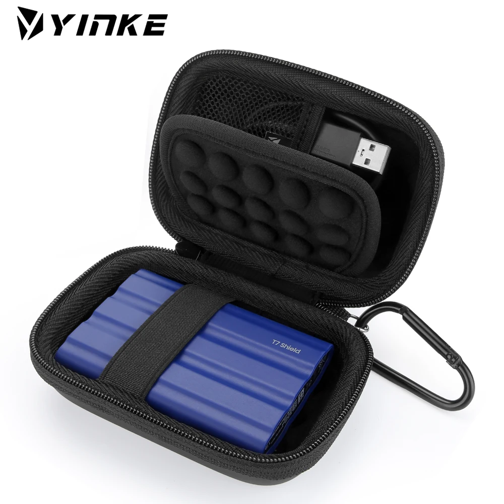 Yinke Case for Samsung T7 Shield/ T7/ T7 Touch Portable Solid State Drive USB, Travel Hard Case Protective Cover Storage Bag