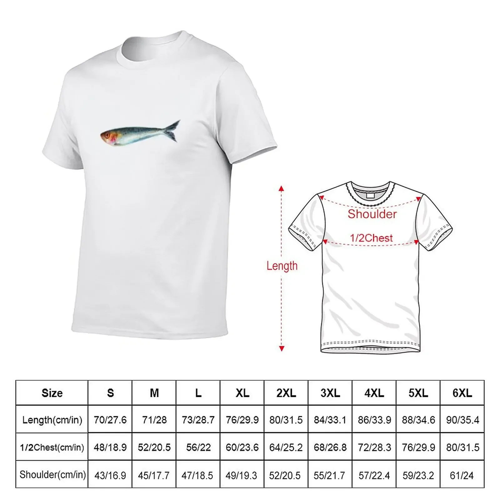 Sardine T-Shirt oversize t-shirts man boys whites funny t shirts men