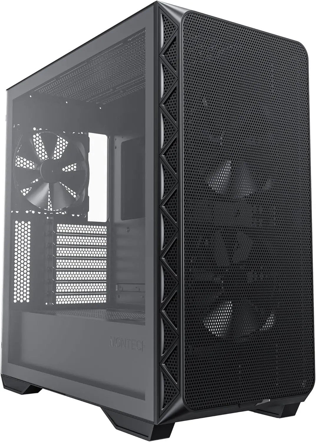 High Airflow E-ATX Mid Tower Case, Pre-Installed Fans, Gaming PC Case