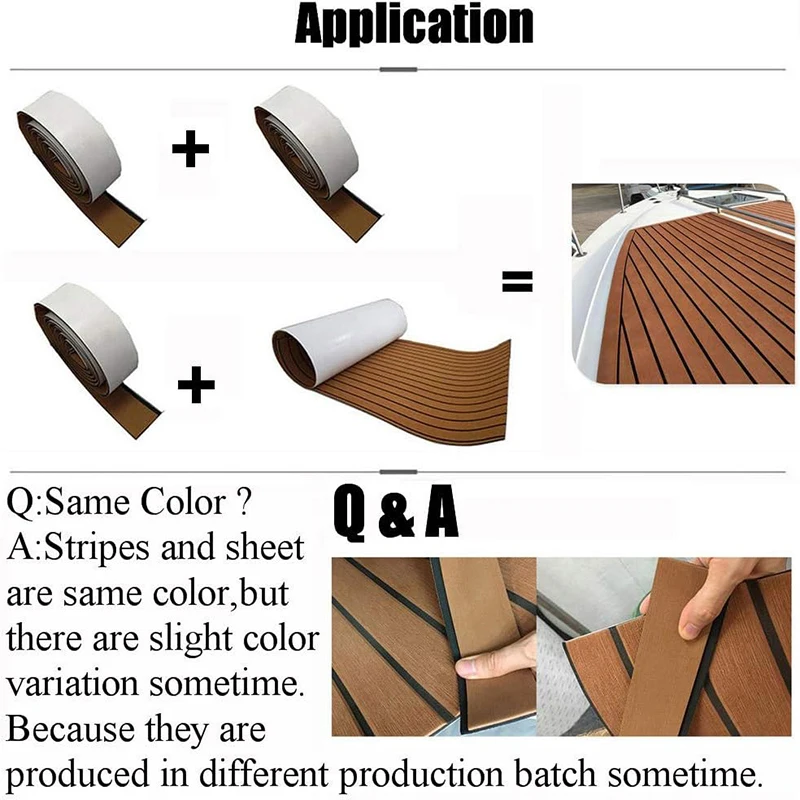 2400*58 مللي متر قارب الأرضيات إيفا رغوة التزيين ورقة فو خشب الساج البحرية حصيرة البحرية برودة القمم عدم الانزلاق ذاتية اللصق قارب الشريط