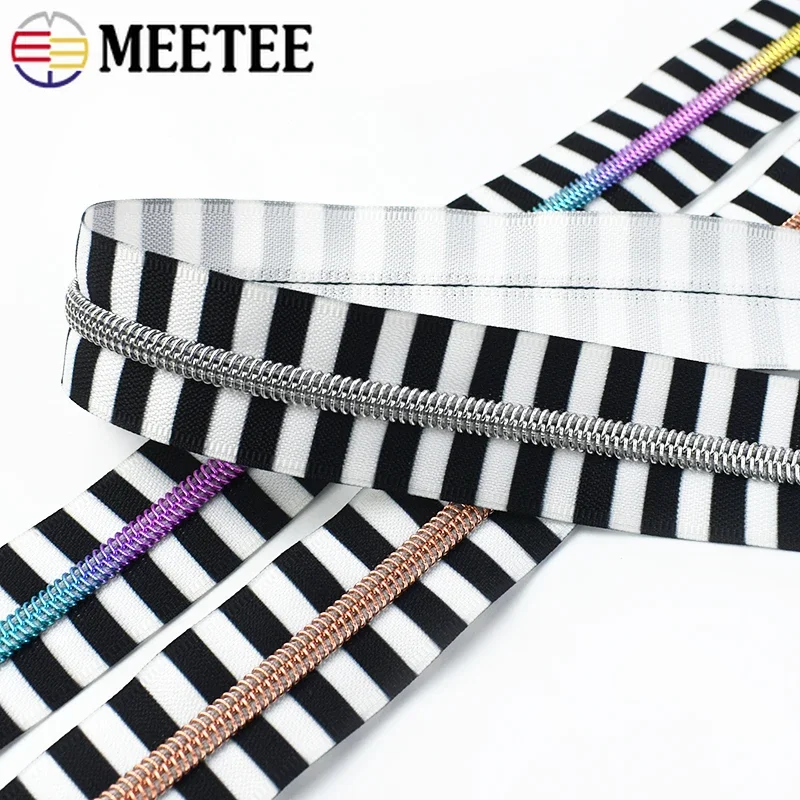 1-10M 5# Nylon Zippers for Sewing Bag Plastic Coil Zips Per Meter Shoes Purse Roll Zip Tapes Clothes Decoration DIY Repair Kits