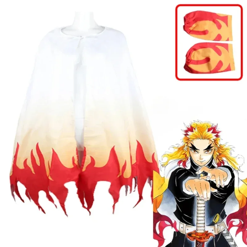 Rengoku-capa de Kimono de Anime para niños y adultos, uniforme de Demon Slayer con Leggings, capa Kimetsu No Yaiba, traje de fiesta, Kyojuro