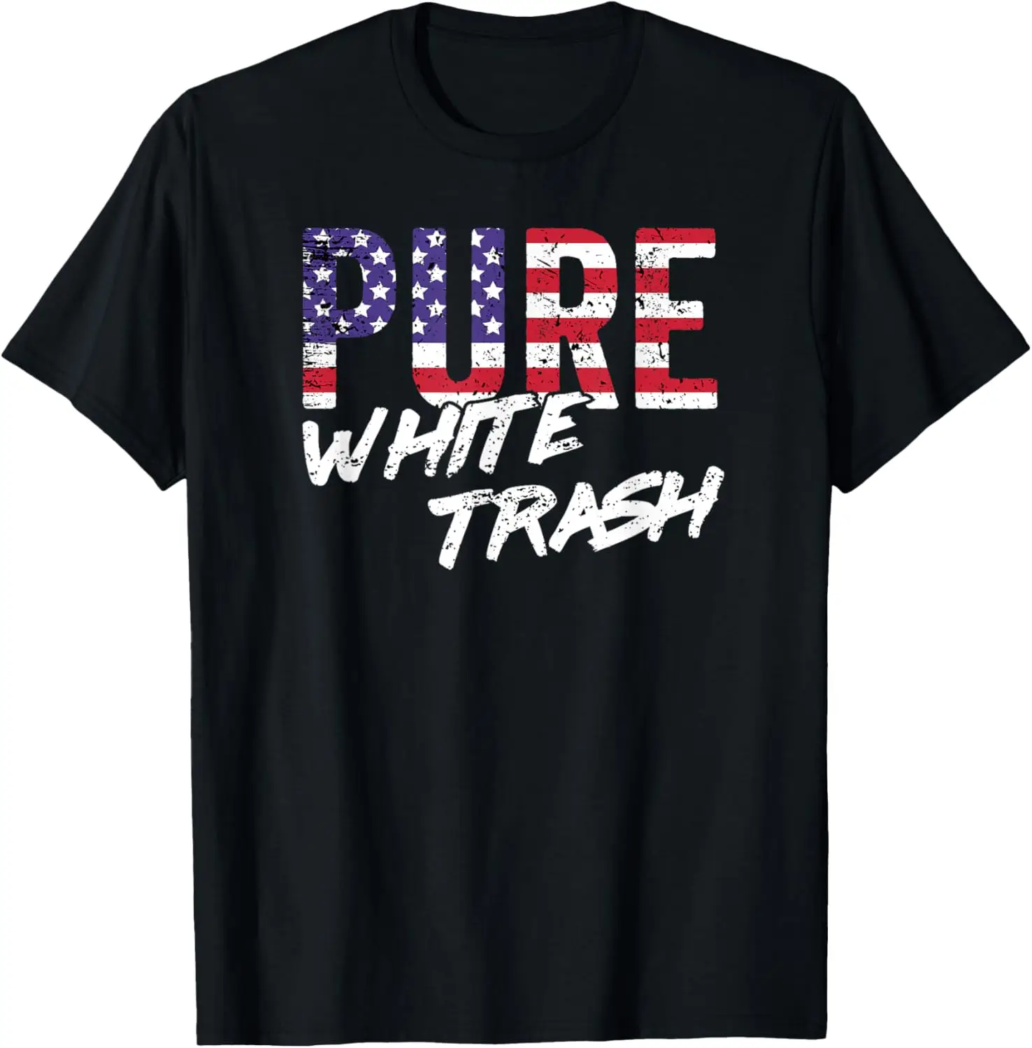 Funny Redneck Shirt, American Flag USA Pure White Trash T-Shirt