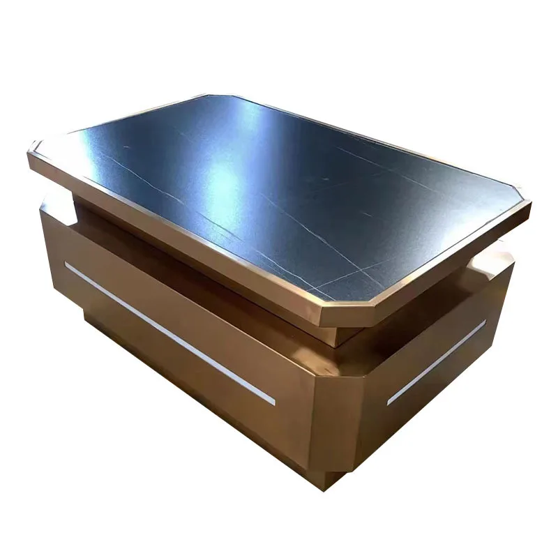 custom，Portable Restaurant Mobile Bar Counter Stainless Steel Metal Customized Bar Table Style Packing Modern Furniture