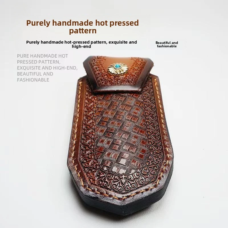 Leather Knife Cover, Folding Knife Protective Cover, Pocket Knife Cover, Leather Storage Bag, Portable for Travel