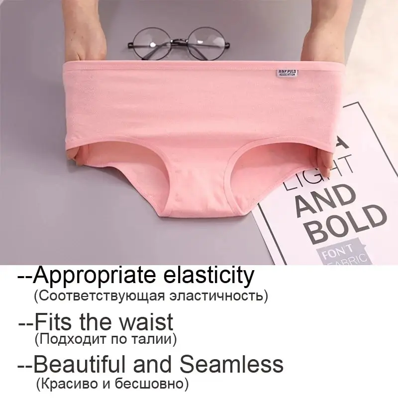 7Pcs Woman Panties For Underwears 100% Cotton Sexy Breathable Soft Lingerie Female Briefs Girls Cute Solid Color Underpants Now