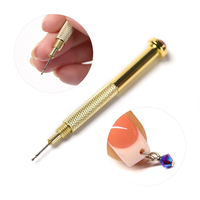 Nail Rivet Piercing Pen Gold Stainless Steel Nail Hand Dangle Drill Hole Maker Perforated Punk Nail Piercing Art Dangle Charms