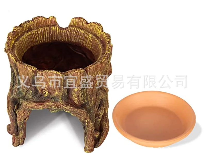 Stump Lizard House - Garden Ornament & Pet Habitat, Outdoor Decorative Planter