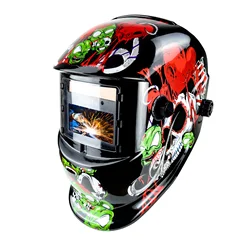 JustHot Flower Skull Welding Helmet True Color Solar Battery Power Welding Mask Auto Darkening Comfort Welding Hood 2 Arc Sensor