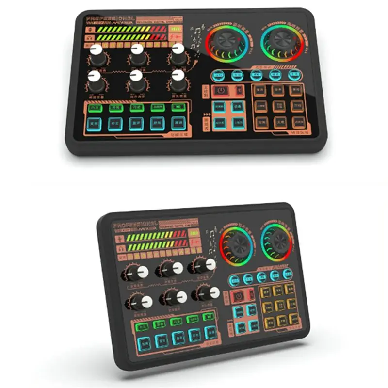 【dt56】sound-effects-board-audio-interface-live-sound-board-for-pc-microphone-audio-mixer-for-karaoke-gaming