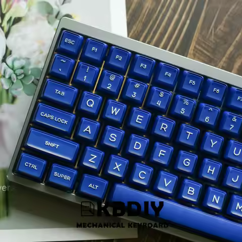 KBDiy 135 Keys PBT Klein Blue Keycaps Custom Translucent Keycap Set Double Shot SA Profile for Mechanical Keyboard Game ISO Keys