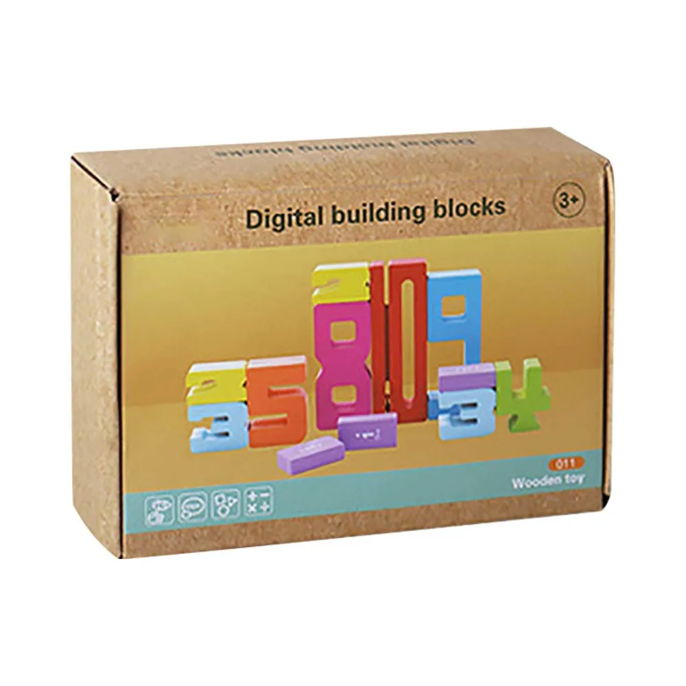 ตลกไม้จํานวน Building Block Montessori Early Education ซ้อนเกมของเล่นการเรียนรู้ของเล่นนับของเล่นสําหรับเด็ก