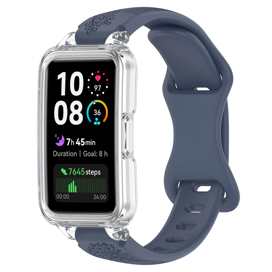Case + Band Voor Huawei Band 10 9 8 Band Accessoires Vervanging Sport Ademende Armband Correa Huawei Bands 10 9 8/8NFC