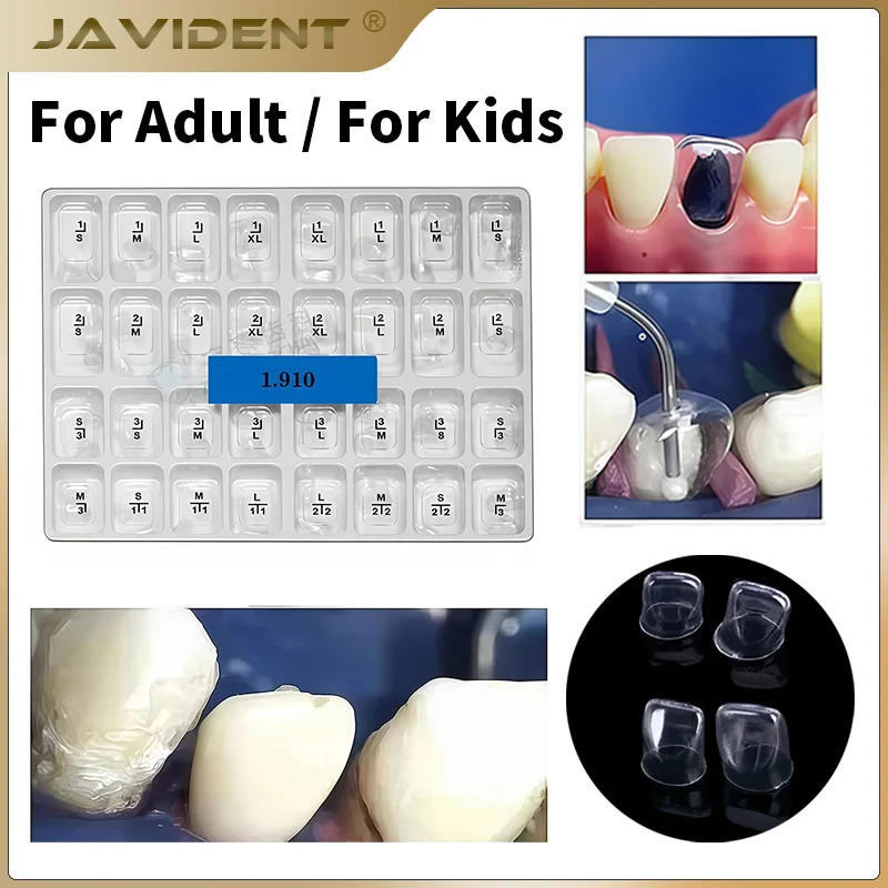 JAVIDENT Transparent Dental Temporary Crowns Posterior Teeth Dental Materials Temporary Preformed Crowns for Adults and Children