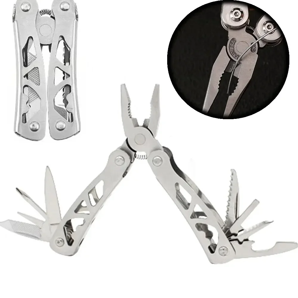 Pliers Stainless Steel Outdoor Multipurpose Camping Multifunctional Folding And Multi-Purpose Hollowing Combination Tool Pliers