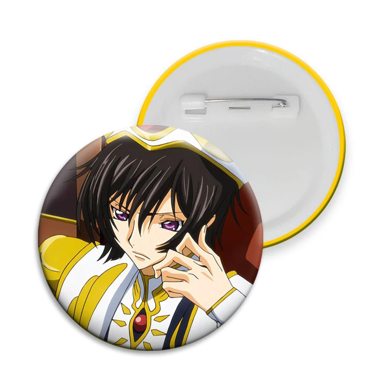 58mm L-Lelouch L-Lamperouge Anime Cartoon Character Creative Brooch Button Pins Handmade Badge for Clothes Backpack Decor Gifts