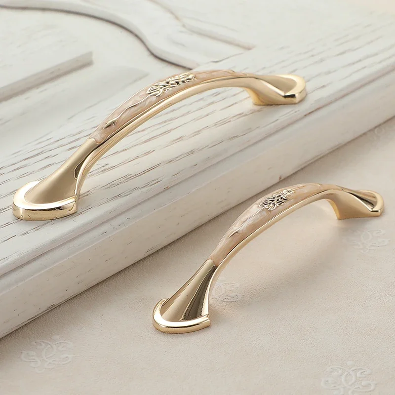 Amber Gold European Cabinet Handles Zinc Alloy Door Kitchen Knobs Cabinet Pulls Drawer Knobs Wardrobe handle