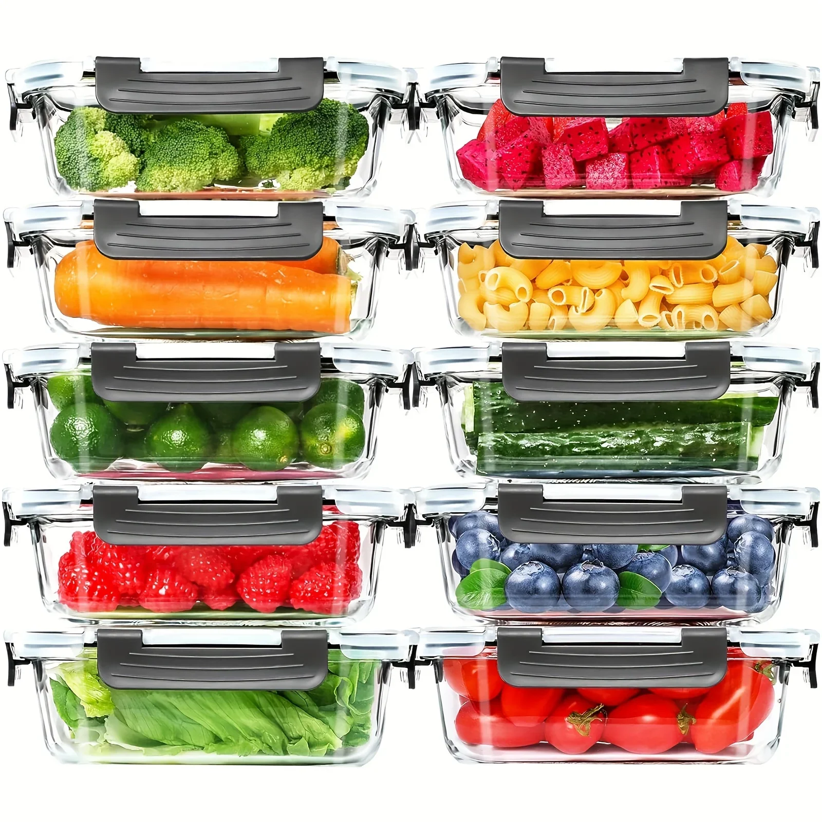

KEEHOME 20 Pack 22oz Glass Meal Prep Containers, 10 Containers & 10 Lids, Airtight Food Storage Containers With Lids, Pantry Kitchen Storage Containers For Lunch, Food Storage, Glass Lunch Bento Boxes